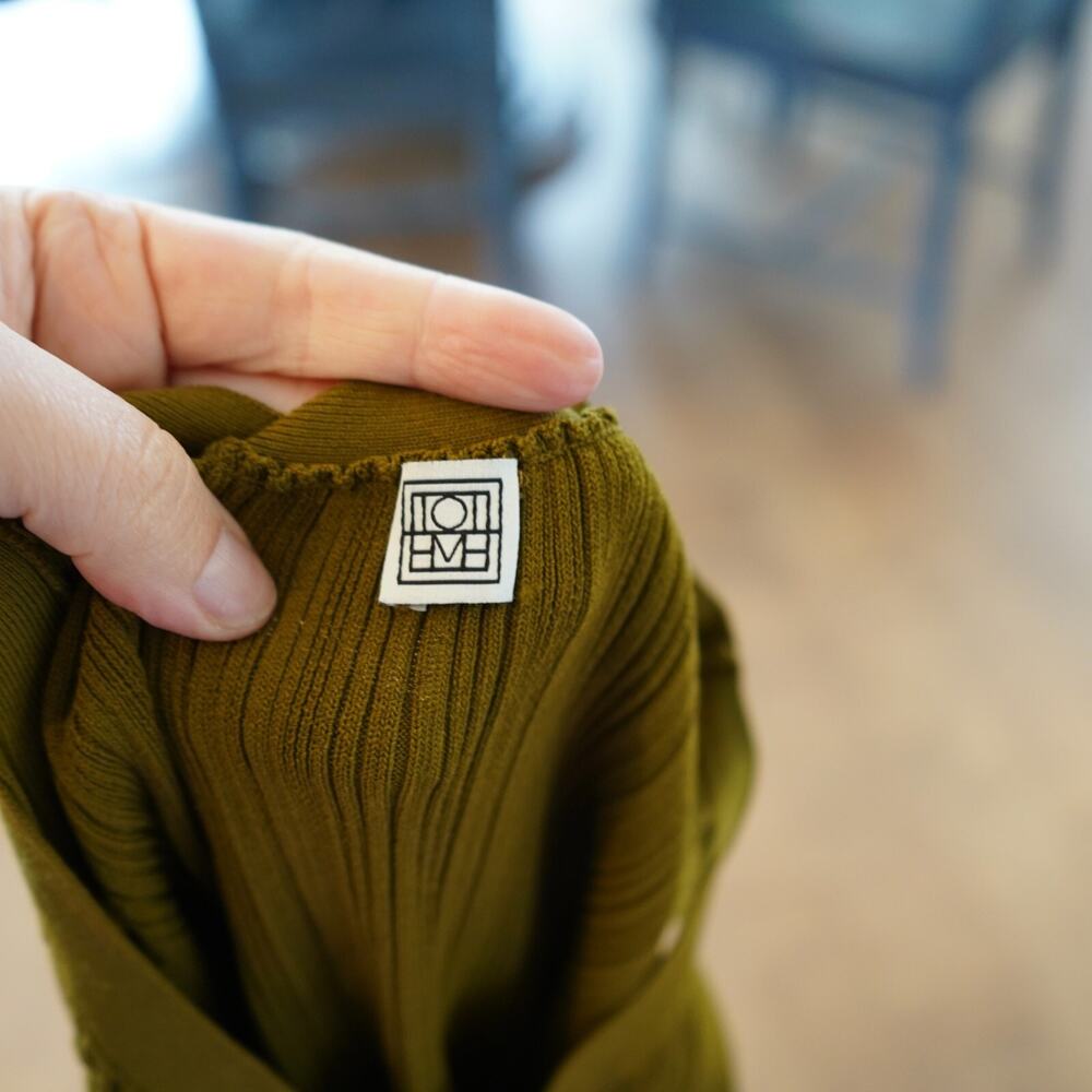 Toteme Olive Green Ribbed Tank Top - Picture 5 of 9